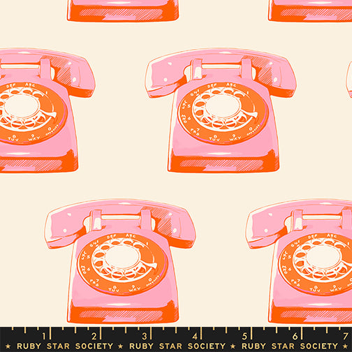 Sparkle Mart | Ruby Star Society | Telephones - Natural | Melody Miller | Moda Fabrics
