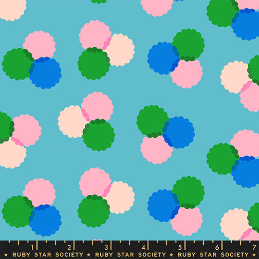 Sparkle Mart | Ruby Star Society | Puffs - Dark Turquoise | Moda Fabrics | Melody Miller