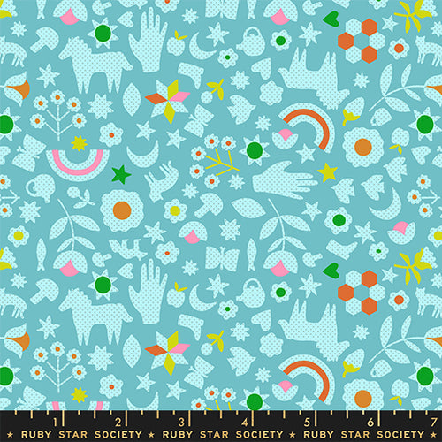 Catnap | Ruby Star Society | Little Luck - Turquoise | Alexia Marcelle Abegg | Moda Fabrics