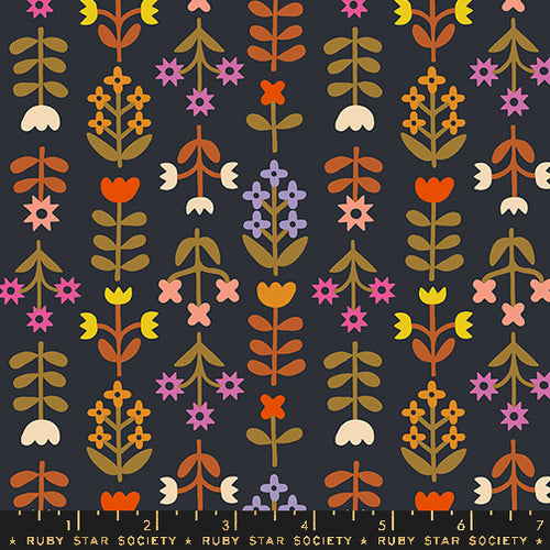 Favorite Flowers | Ruby Star Society | Meadow - Soft Black | Moda Fabrics