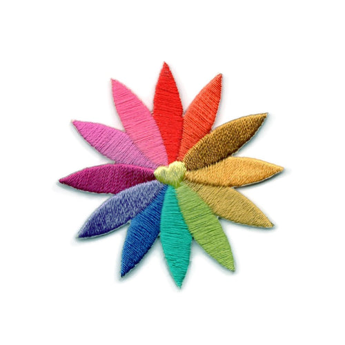 Rainbow Flower Embroidered Sticker Patch | Alison Glass