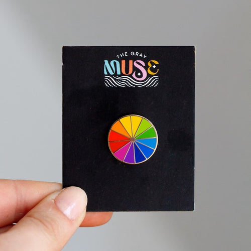Rainbow Color Wheel Enamel Pin - Mini | The Gray Muse