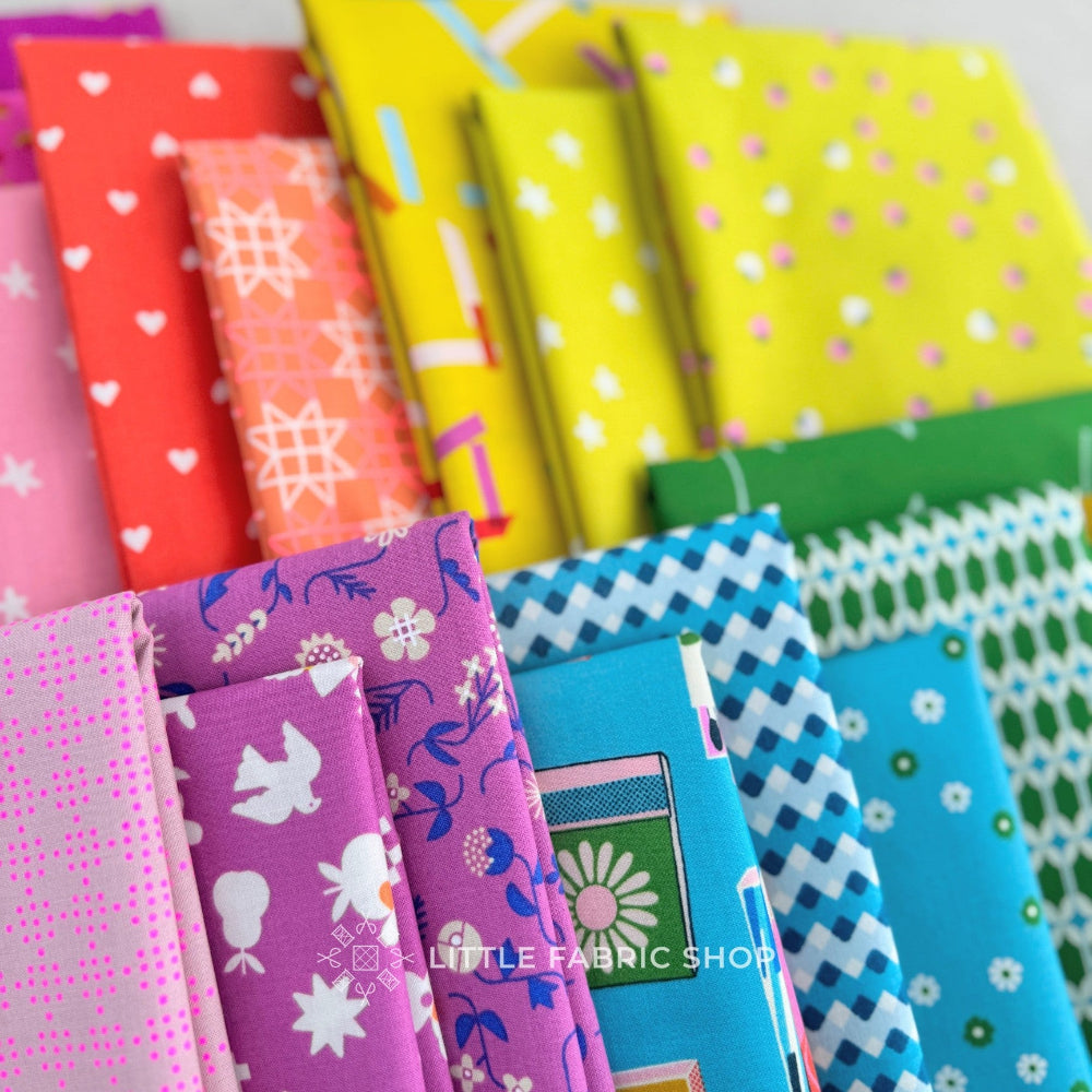 Rainbow Ruby Star Society | Half Yard Bundle | Little Fabric Shop Curated Collection