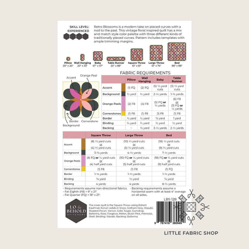Retro Blossoms | Quilt Pattern | Lo & Behold Stitchery