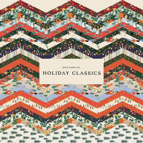 Holiday Classics | Rifle Paper Company | 5" Charm Pack | Christmas Fabric | Cotton + Steel Fabrics