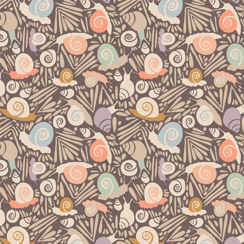Slow Summer by Suzy Quilts| Snails - Driftwood | Art Gallery Fabrics