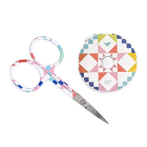 Retractable Tape Measure & Embroidery Scissors Duo | Riley Blake Designs