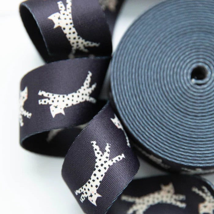 1 1/2" Webbing | Ruby Star Society | Snow Leopard - Black | Rashida Coleman-Hale