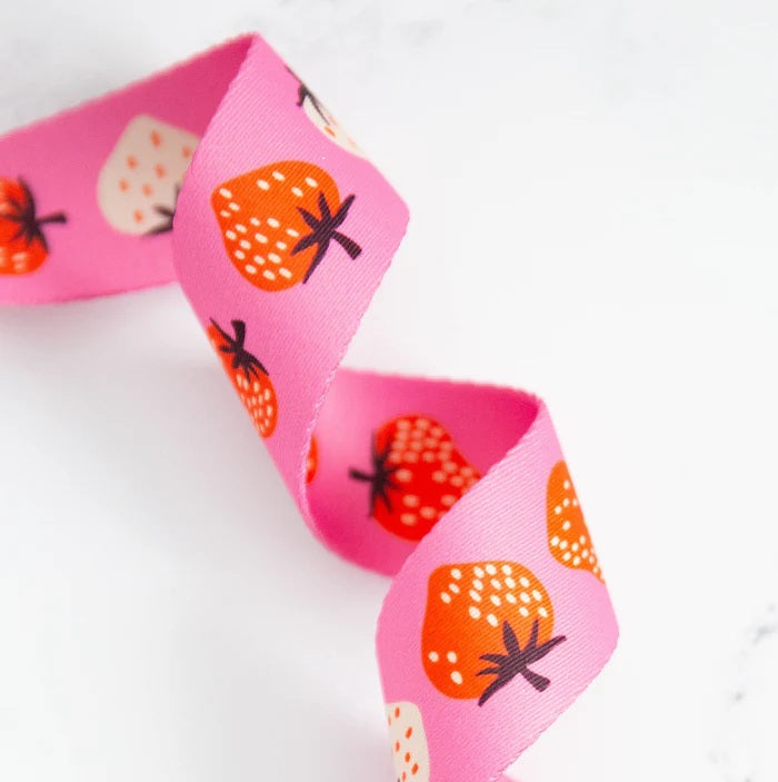 1 1/2" Webbing | Ruby Star Society | Strawberry Daisy | Kimberly Kight