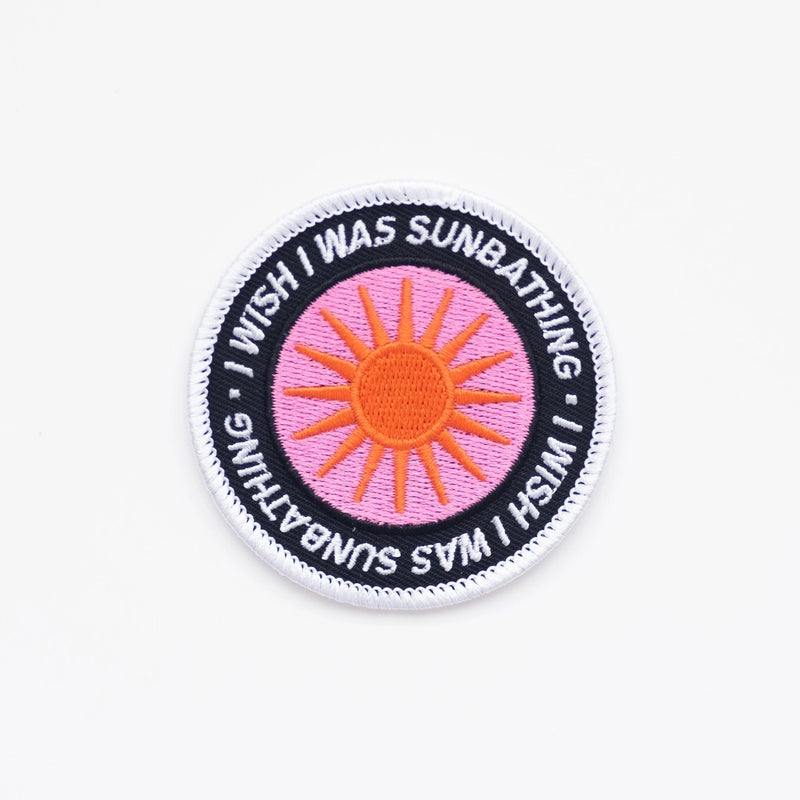 I Wish I Was Sunbathing Embroidered Patches | Union Made