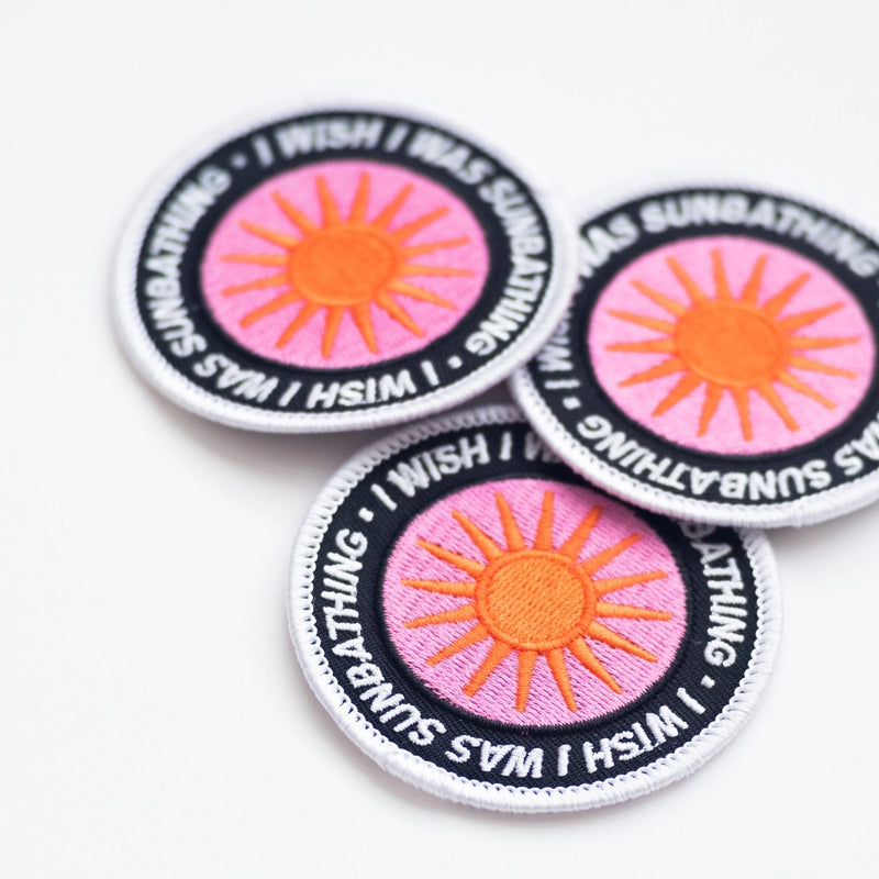 I Wish I Was Sunbathing Embroidered Patches | Union Made