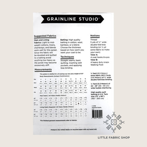 Tamarack Jacket | Quilt Jacket | Grainline Studio
