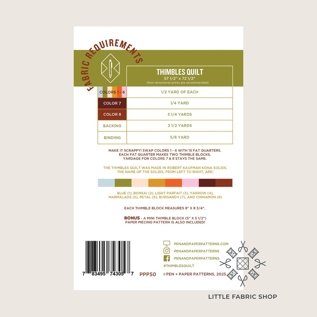 Thimbles | Quilt Pattern | Pen + Paper Patterns