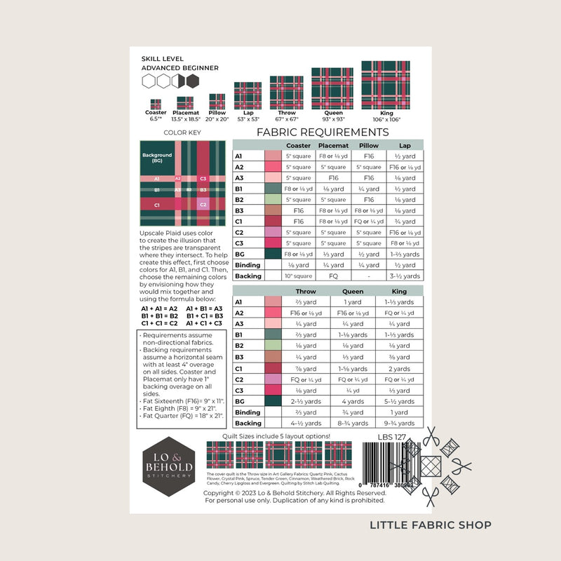 Upscale Plaid | Quilt Pattern | Lo & Behold Stitchery