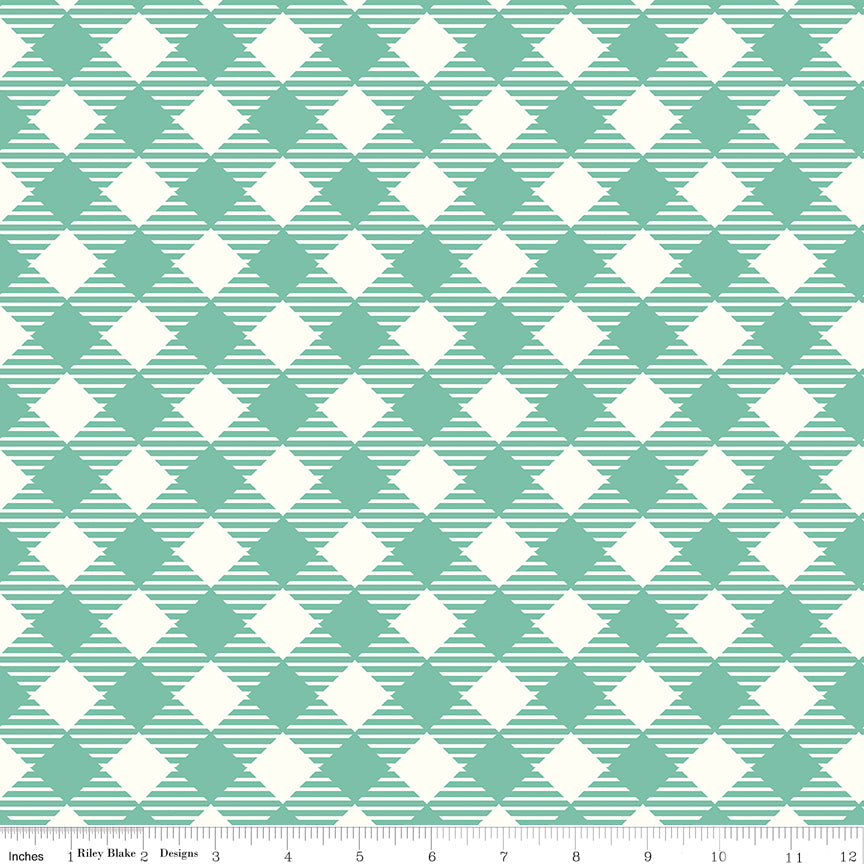 Bee Ginghams | Wideback 108" | Lori Holt | Sea Glass | Riley Blake Designs