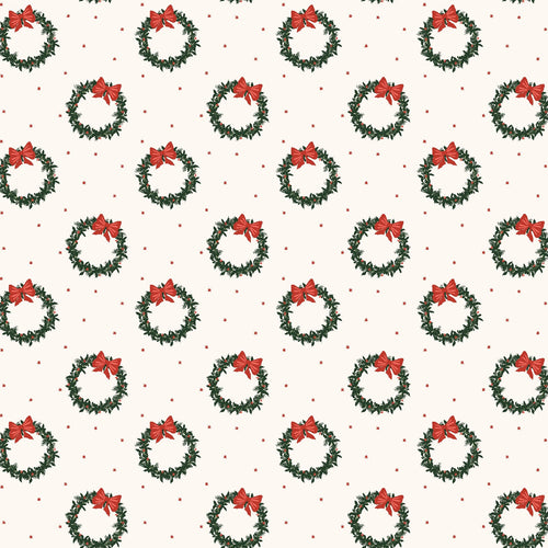 Tinsel on the Trail | Wreath - Noel Fabric| Ash Cascade | Cotton + Steel Fabrics | Holiday Christmas Collection