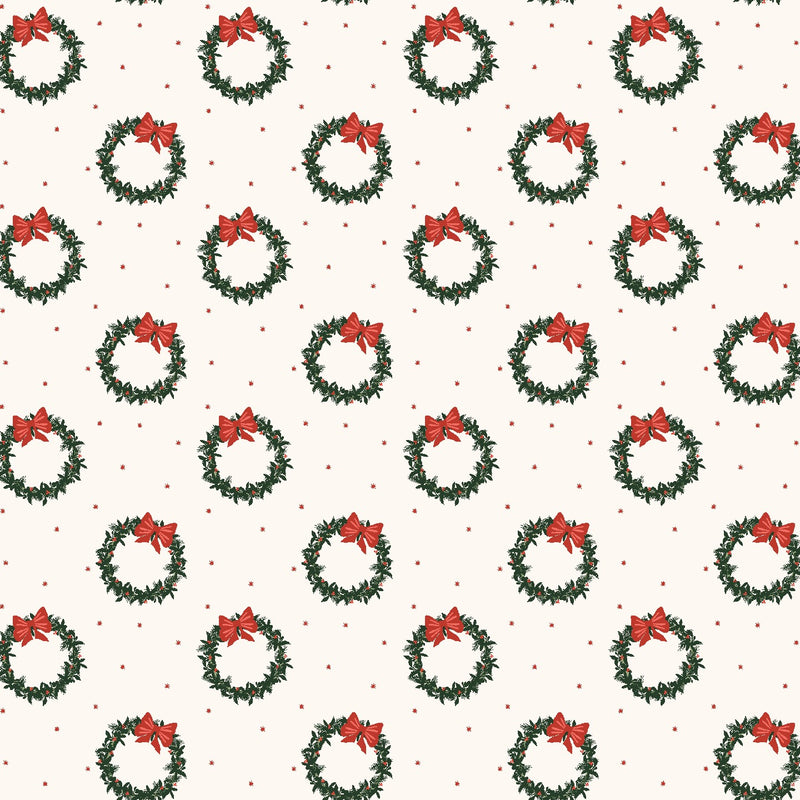 Tinsel on the Trail | Wreath - Noel Fabric| Ash Cascade | Cotton + Steel Fabrics | Holiday Christmas Collection