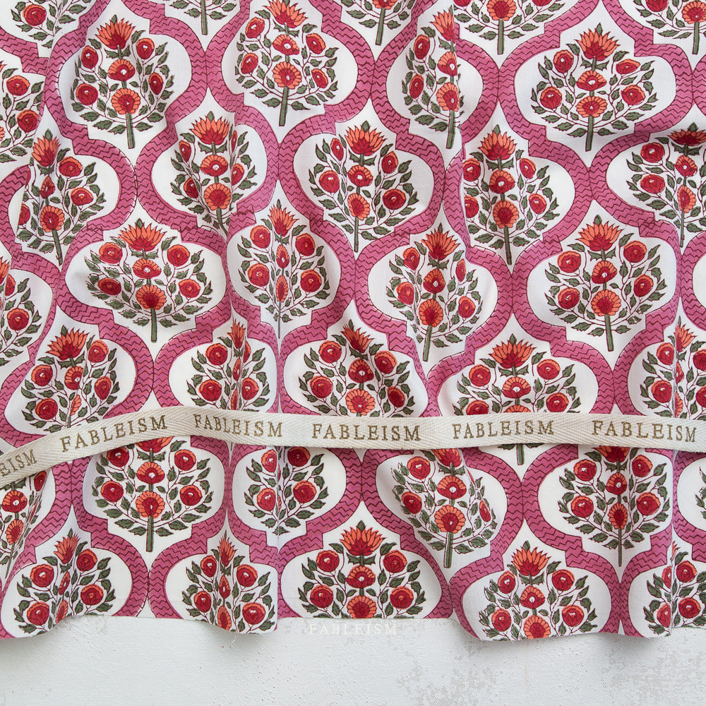 Lattice Floral in Pink | Indian Block Prints | Fableism