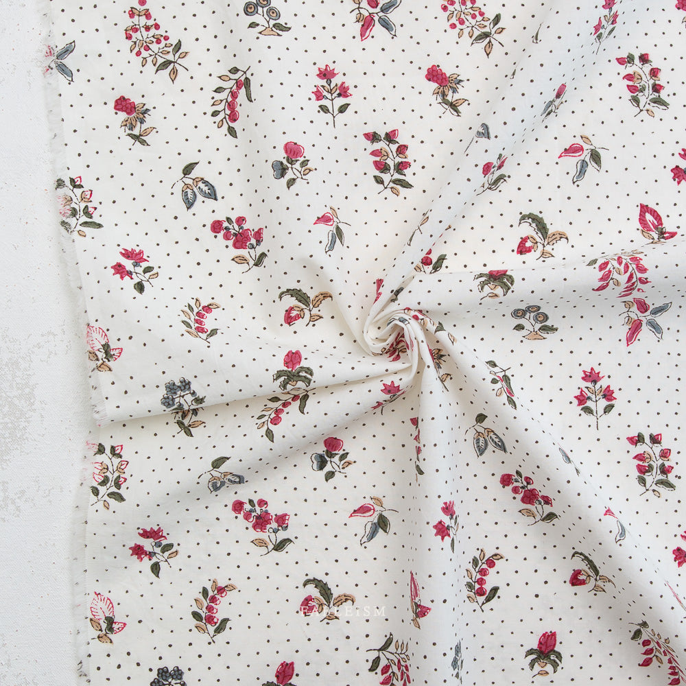 Dottie Floral in Cream | Indian Block Prints | Fableism