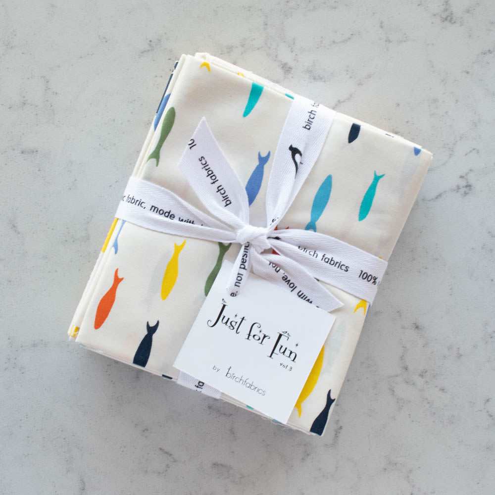 Just for Fun Vol. 3 | Fat Quarter Bundle | Certified Organic Unbleached Cotton Poplin | Jay Cyn Designs | Birch Fabrics