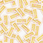 Stitched with Love - Gold Sewing Woven Clothing Fabric Label Tags | Sarah Hearts