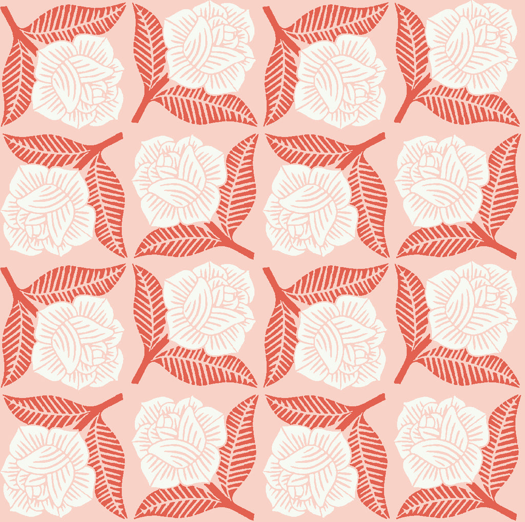 Sweet Floral Scent | Sweet Rose - Red | Canvas Fabric | Loes van Oosten | Cotton + Steel Fabrics
