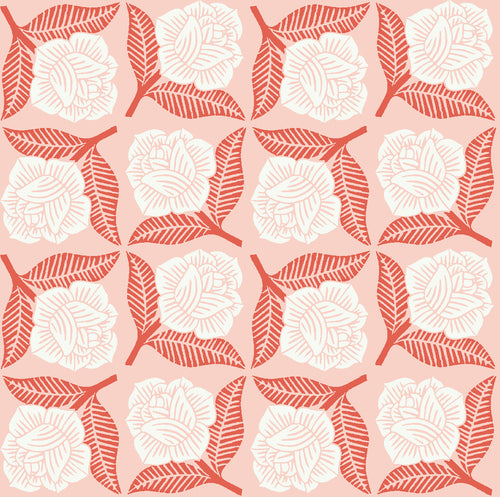 Sweet Floral Scent | Sweet Rose - Red | Canvas Fabric | Loes van Oosten | Cotton + Steel Fabrics