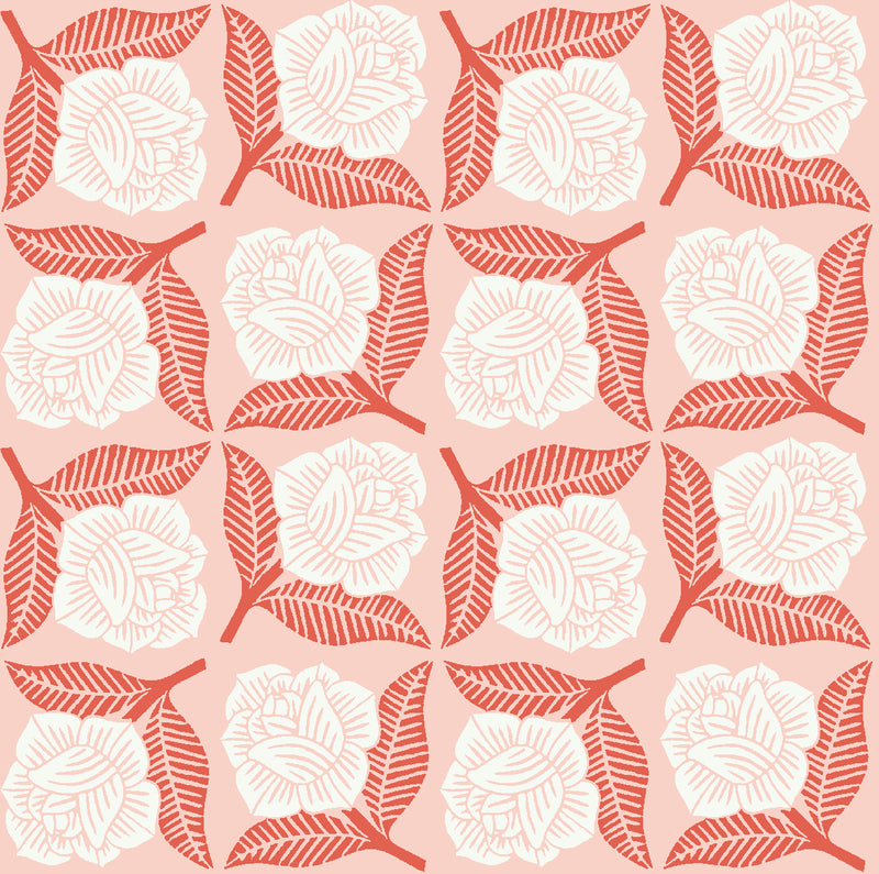 Sweet Floral Scent | Sweet Rose - Red | Canvas Fabric | Loes van Oosten | Cotton + Steel Fabrics