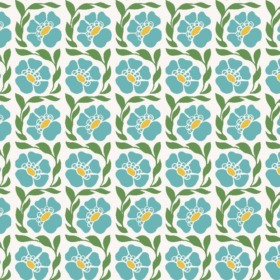 Sweet Floral Scent | Fragrant - Blue | Loes van Oosten | Cotton + Steel Fabrics