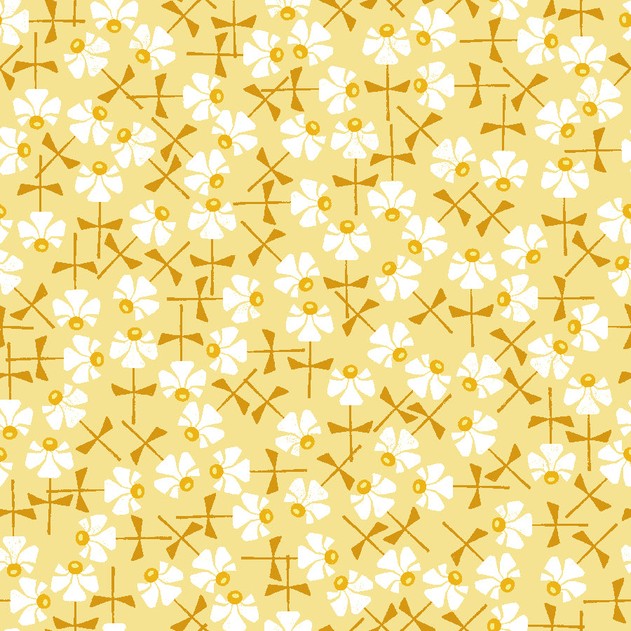 Sweet Floral Scent | Flowery - Yellow | Loes van Oosten | Cotton + Steel Fabrics