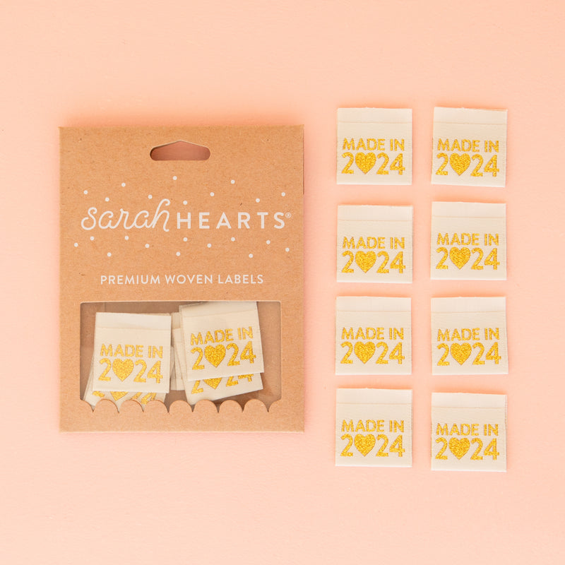 Made in 2024 | Fabric Labels | Sarah Hearts