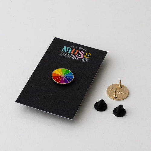 Rainbow Color Wheel Enamel Pin - Mini | The Gray Muse