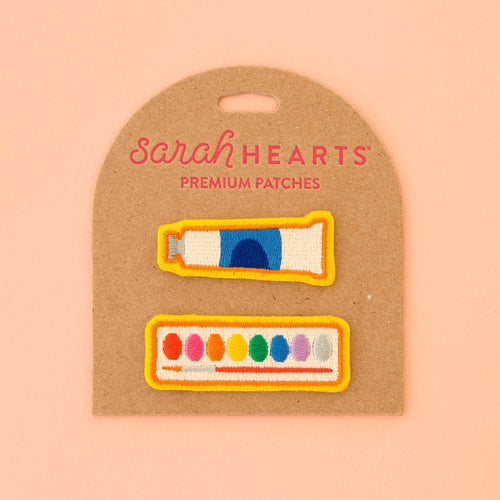 Watercolor Set and Paint Tube Embroidered Patches | Sarah Hearts