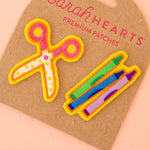 Scissors and Crayons Embroidered Patches | Sarah Hearts