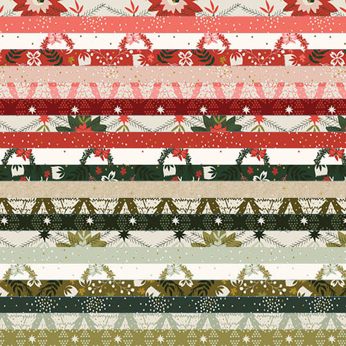 Tinsel on the Trail | Fat Quarter Bundle| Ash Cascade | Cotton + Steel Fabrics | Holiday Christmas Collection
