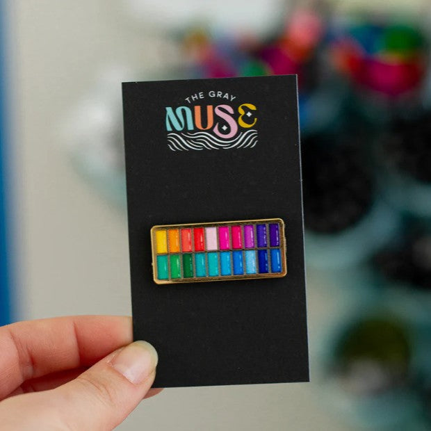 Slim Paint Palette Enamel Pin | The Gray Muse | v3