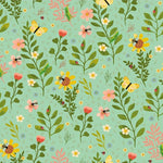 Destash - End of Bolt - 1 7/8 Yards - Garden Notes - Mint | Clothworks