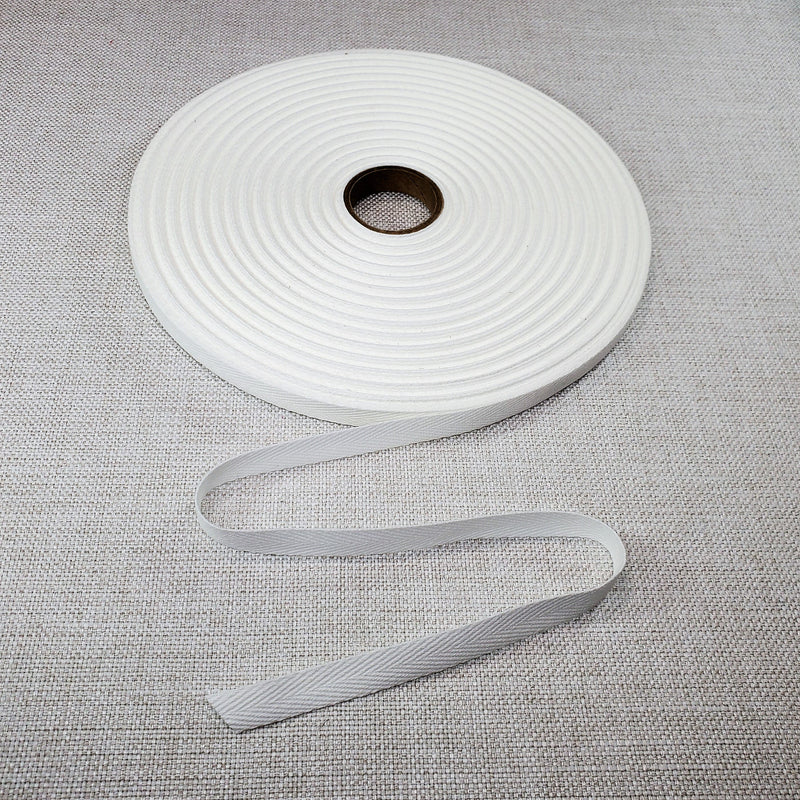 1/2" Cotton Twill Tape | Heavyweight | White