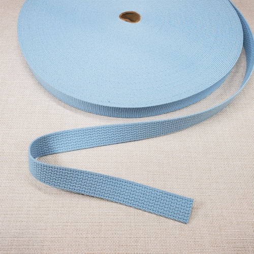 1" wide SKY BLUE Cotton Belting | Little Fabric Shop