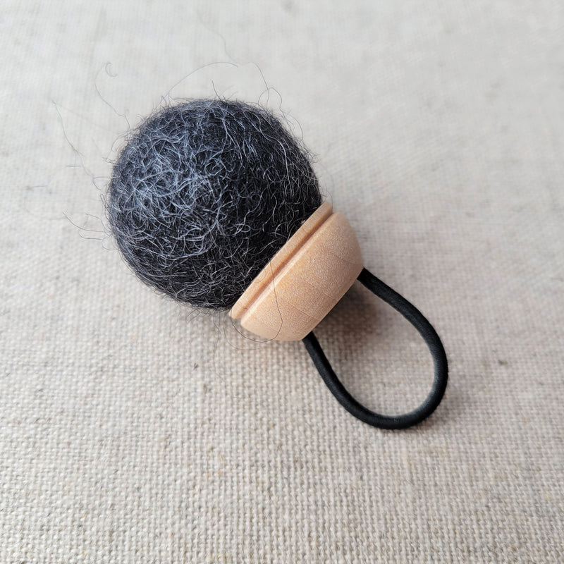 Wool Pincushion Ring | Charcoal