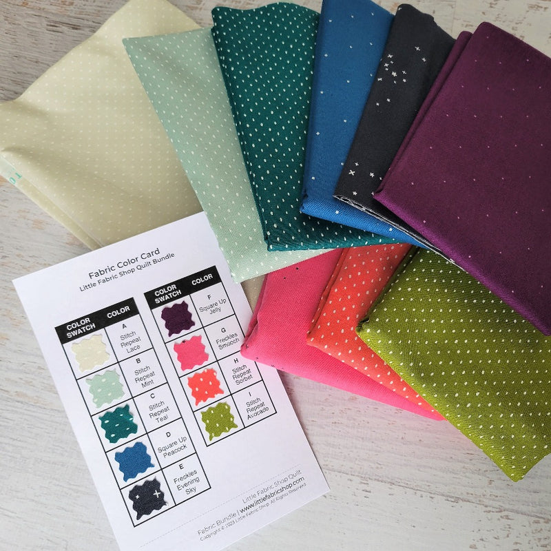 Little Fabric Shop Quilt Fabric Bundle | Cotton + Steel Fabric | A Progressive Skills Quilt Sewing Tutorial Pattern