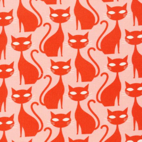 A Walk Remembered | Orange Tabby Cat | baby wale corduroy | Cloud 9 Fabrics | Organic Fabric