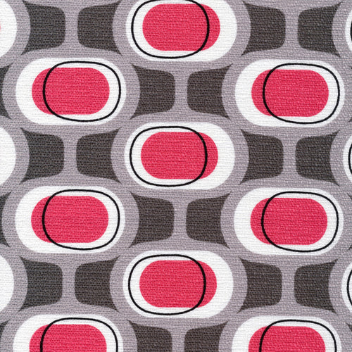 Orbs Pink | Modern Retro | Organic Cotton Barkcloth | Cloud 9 Fabrics | Tina Vey
