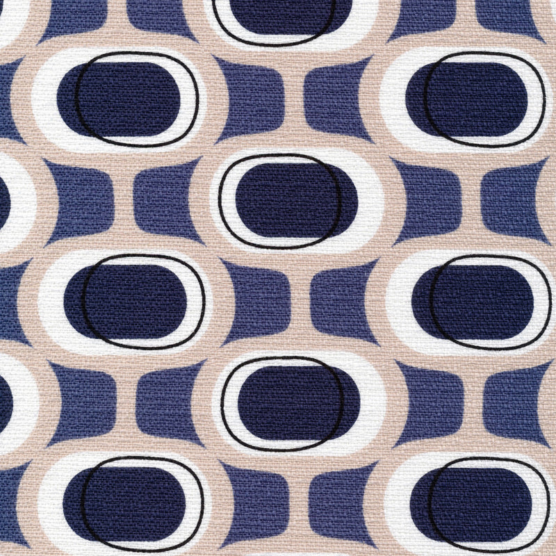 Orbs Blue | Modern Retro | Organic Cotton Barkcloth | Cloud 9 Fabrics | Tina Vey