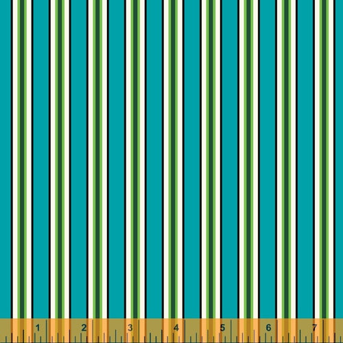 Copy of Five + Ten | Candy Stripe - Cyan | Denyse Schmidt | Windham Fabrics