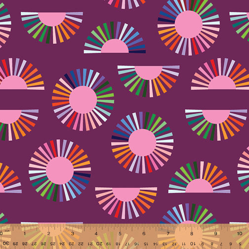 Color Wheel | Mod Daisy - Plum | Annabel Wrigley | Windham Fabrics