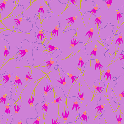 Wildflowers | Alison Glass | Coneflower - Lilac | Andover Fabrics