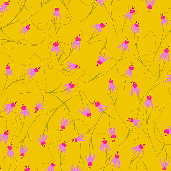 Wildflowers | Alison Glass | Coneflower - Sunshine | Andover Fabrics