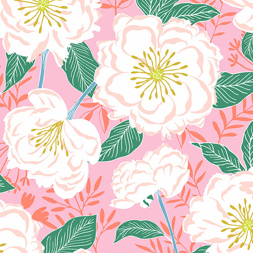 Flora & Fauna | Patty Sloniger | Camelias - Pink | Andover Fabrics