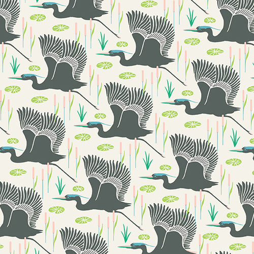 Flora & Fauna | Patty Sloniger | Wetlands - Shadow | Andover Fabrics